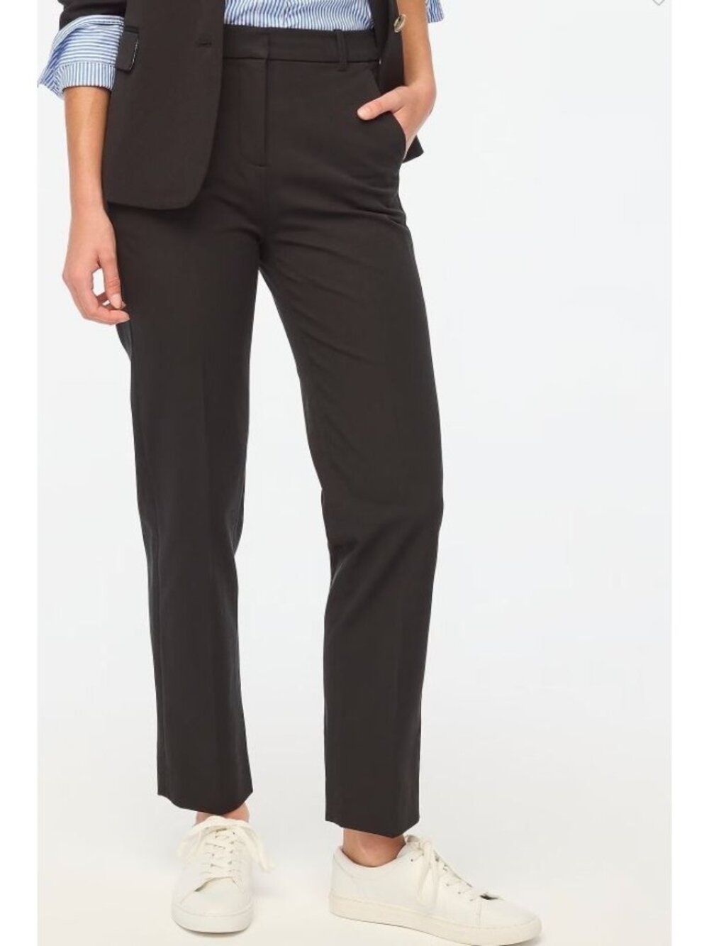 J. Crew Factory BO900 The Petite Kallie Straight Leg Pant Black Size 2P NWT